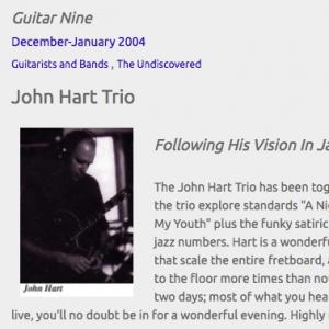 John Hart Trio: Following His Vision In Jazz (Dec 2004)
