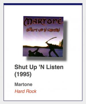 #2: Martone "Shut Up `N Listen"